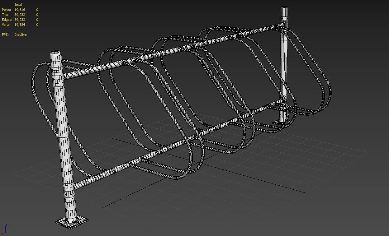 Bike Rack M07 Low-poly 3D model_5