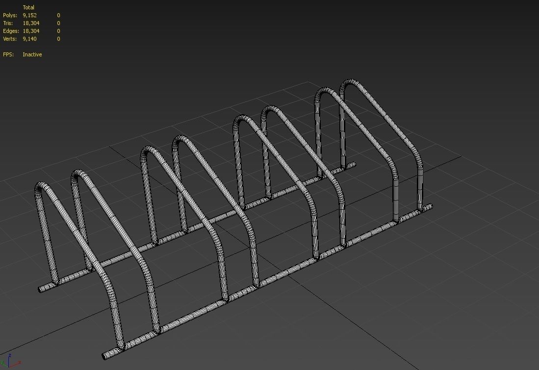 Bike Rack M06 Low-poly 3D model_6