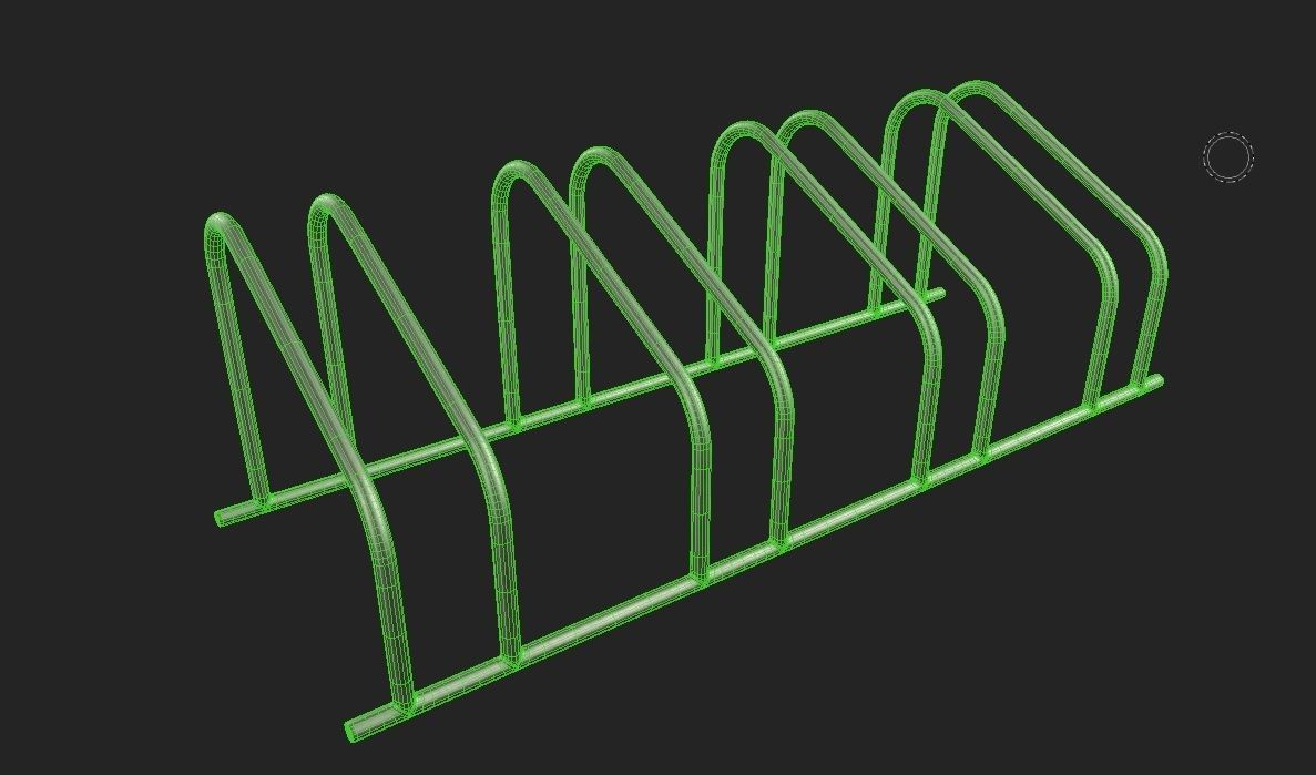 Bike Rack M06 Low-poly 3D model_1