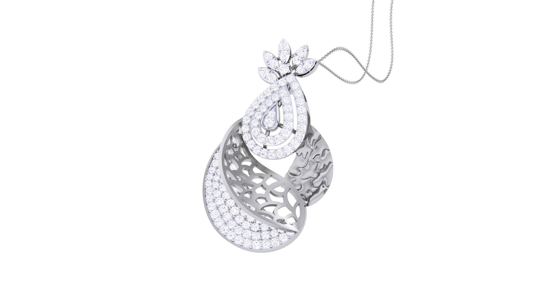 High Jewelry Pendant Earrings Set 3dm stl obj mtl gltf glb 3D print model_13