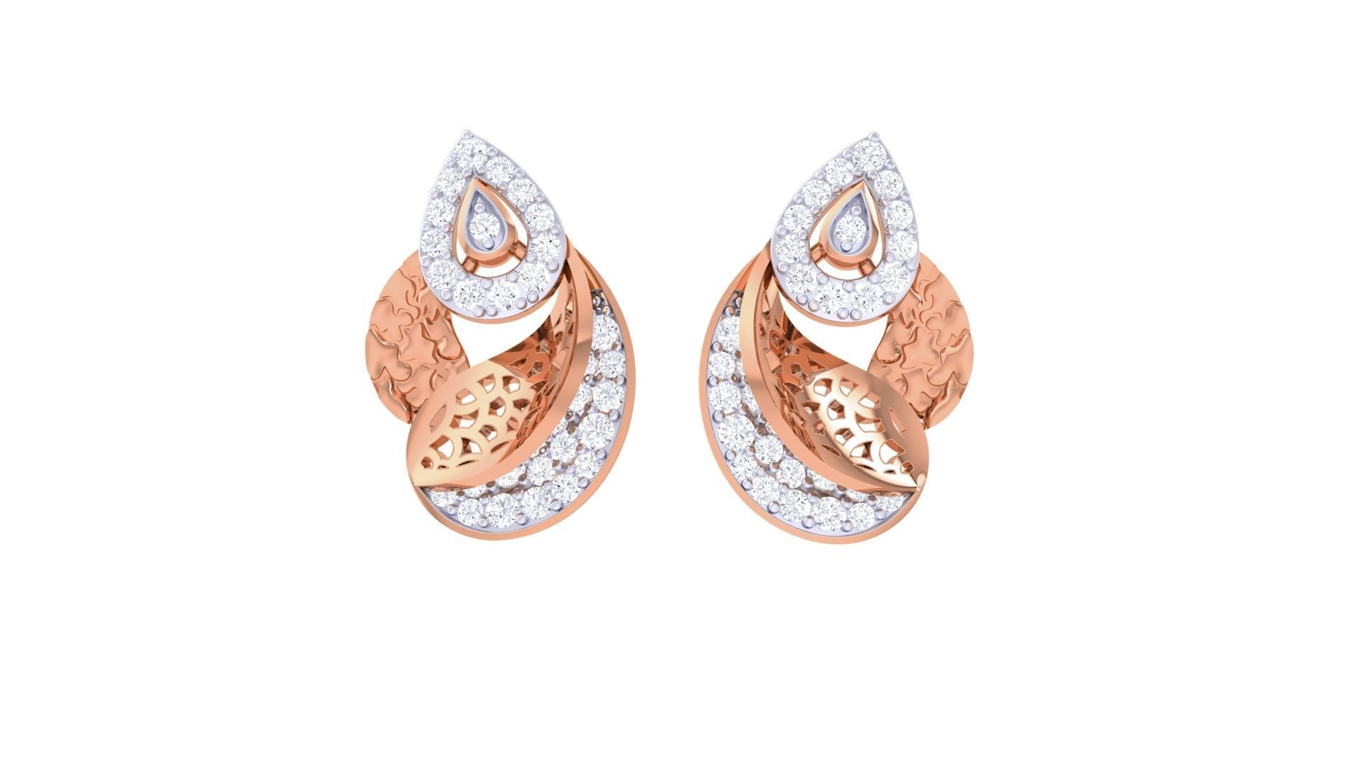 High Jewelry Pendant Earrings Set 3dm stl obj mtl gltf glb 3D print model_8