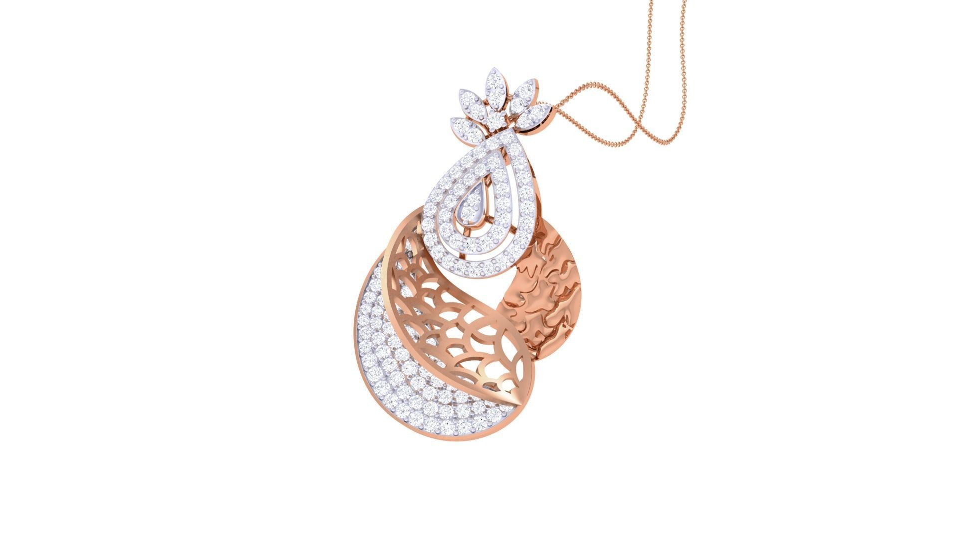 High Jewelry Pendant Earrings Set 3dm stl obj mtl gltf glb 3D print model_14