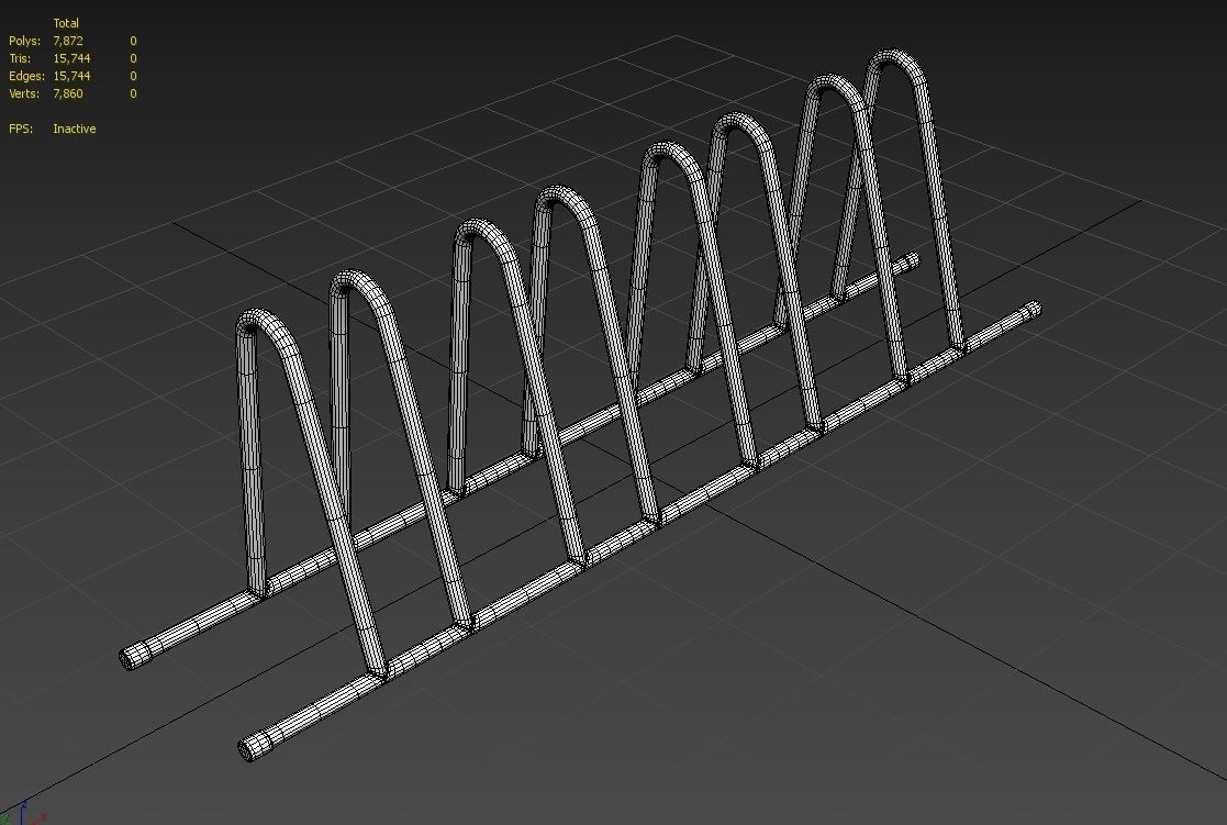Bike Rack M05 Low-poly 3D model_6