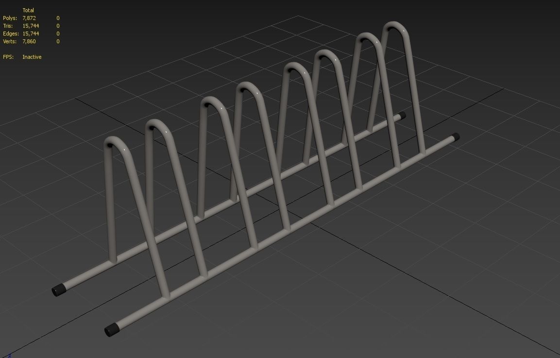 Bike Rack M05 Low-poly 3D model_7