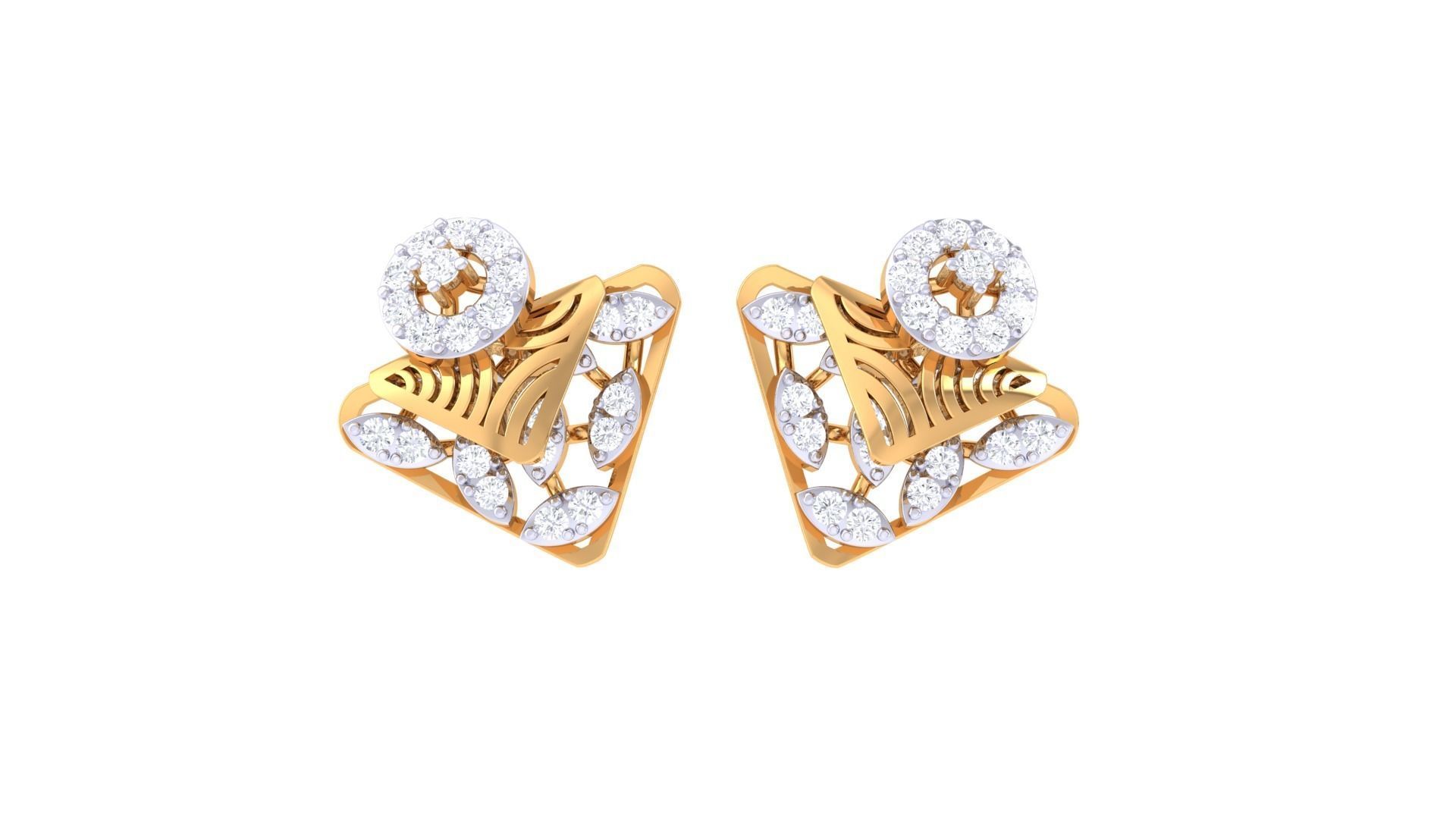 High Jewelry Pendant Earrings Set 3dm stl obj mtl gltf glb 3D print model_6