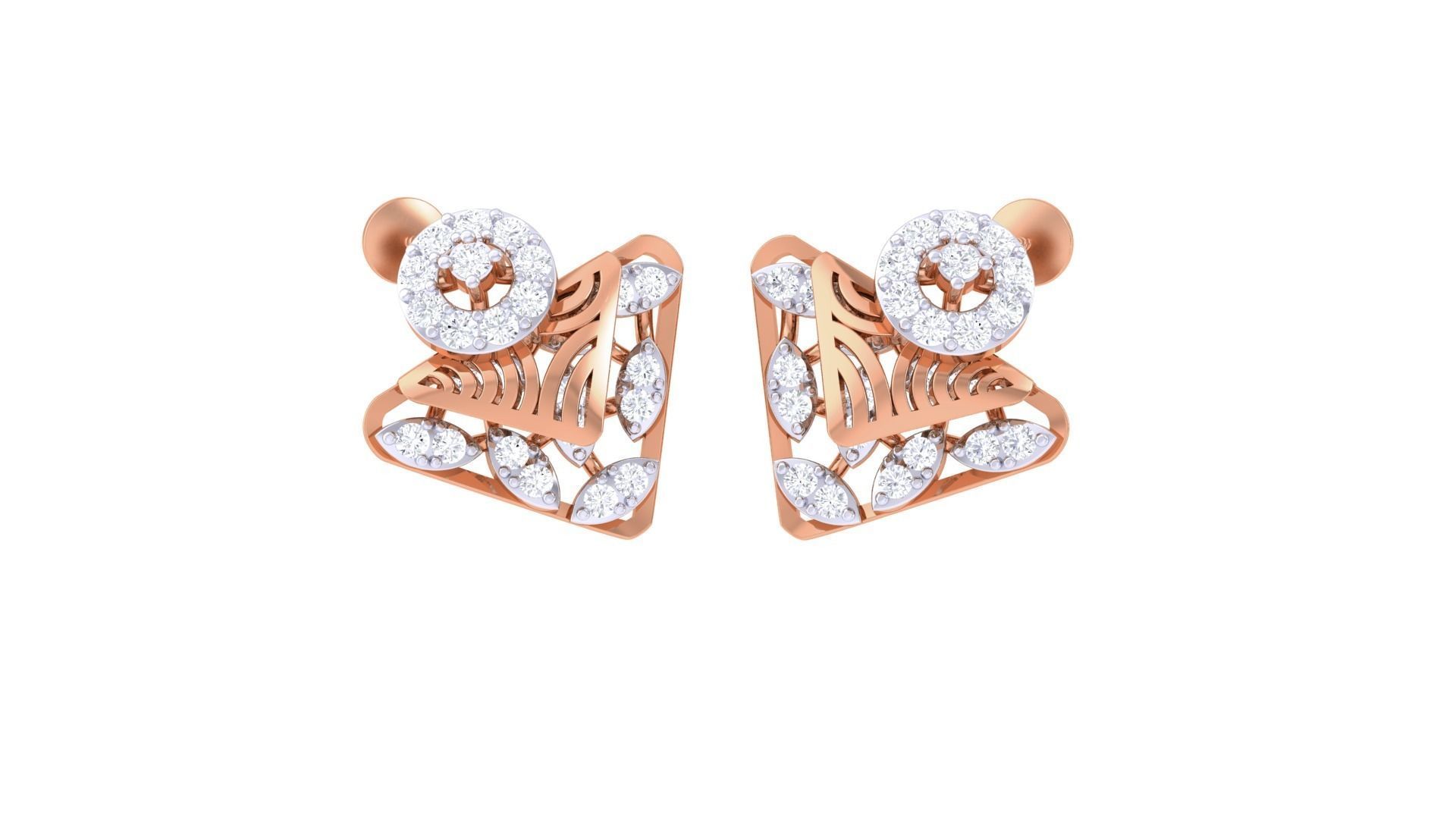 High Jewelry Pendant Earrings Set 3dm stl obj mtl gltf glb 3D print model_4