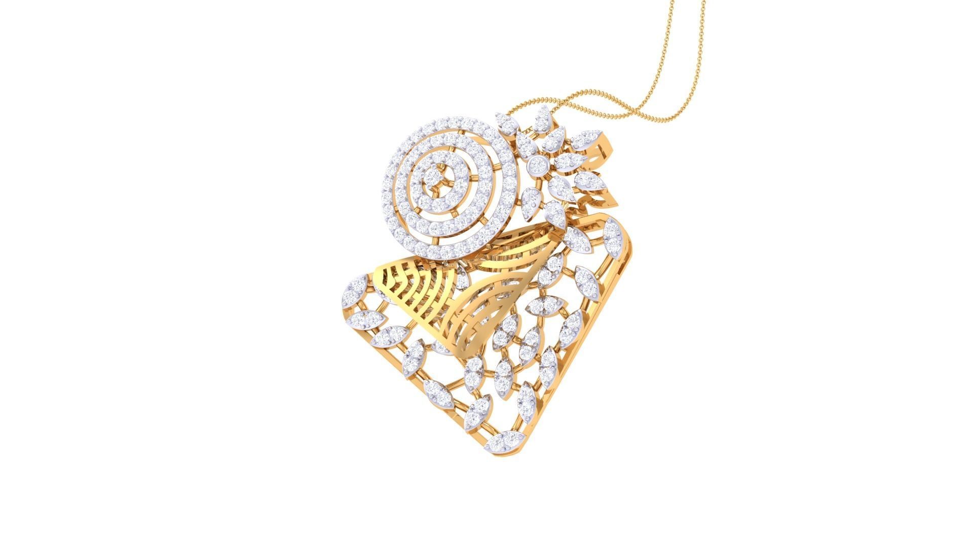 High Jewelry Pendant Earrings Set 3dm stl obj mtl gltf glb 3D print model_14