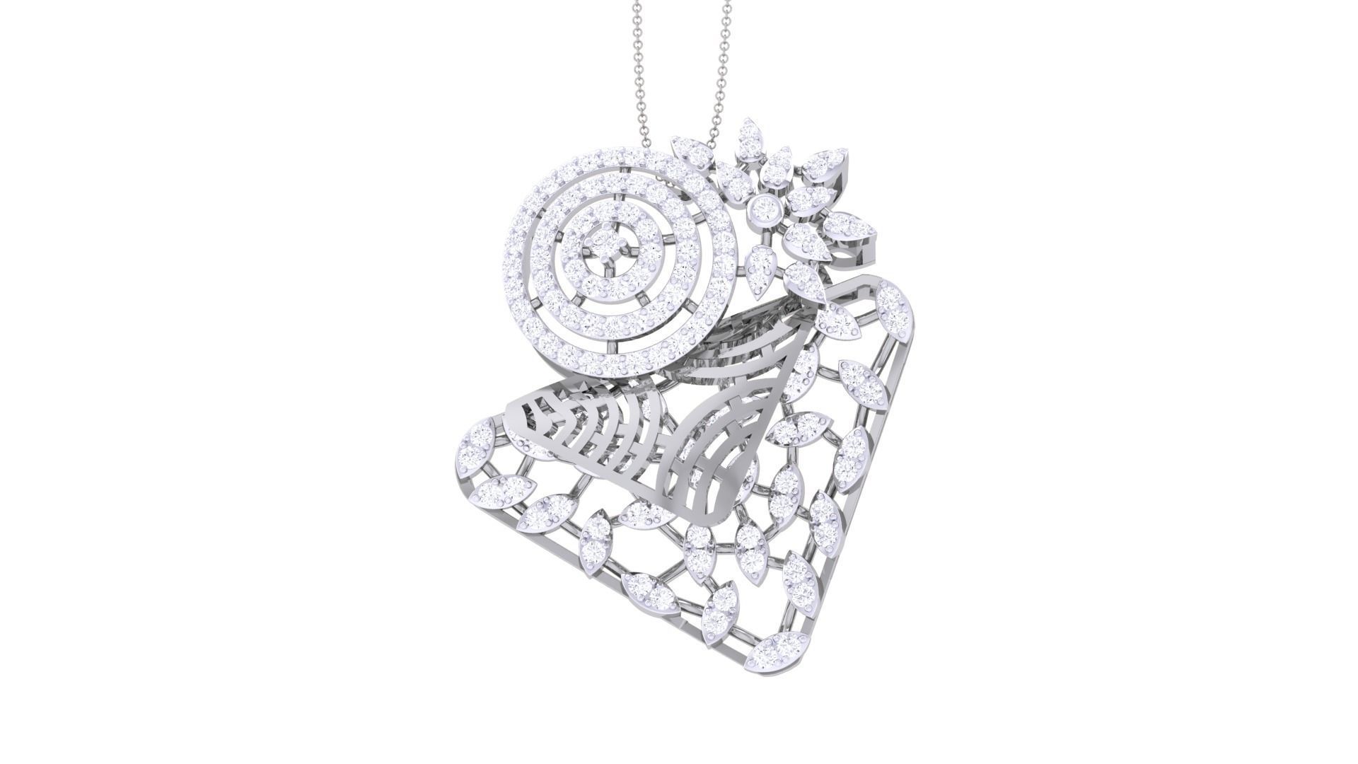 High Jewelry Pendant Earrings Set 3dm stl obj mtl gltf glb 3D print model_17