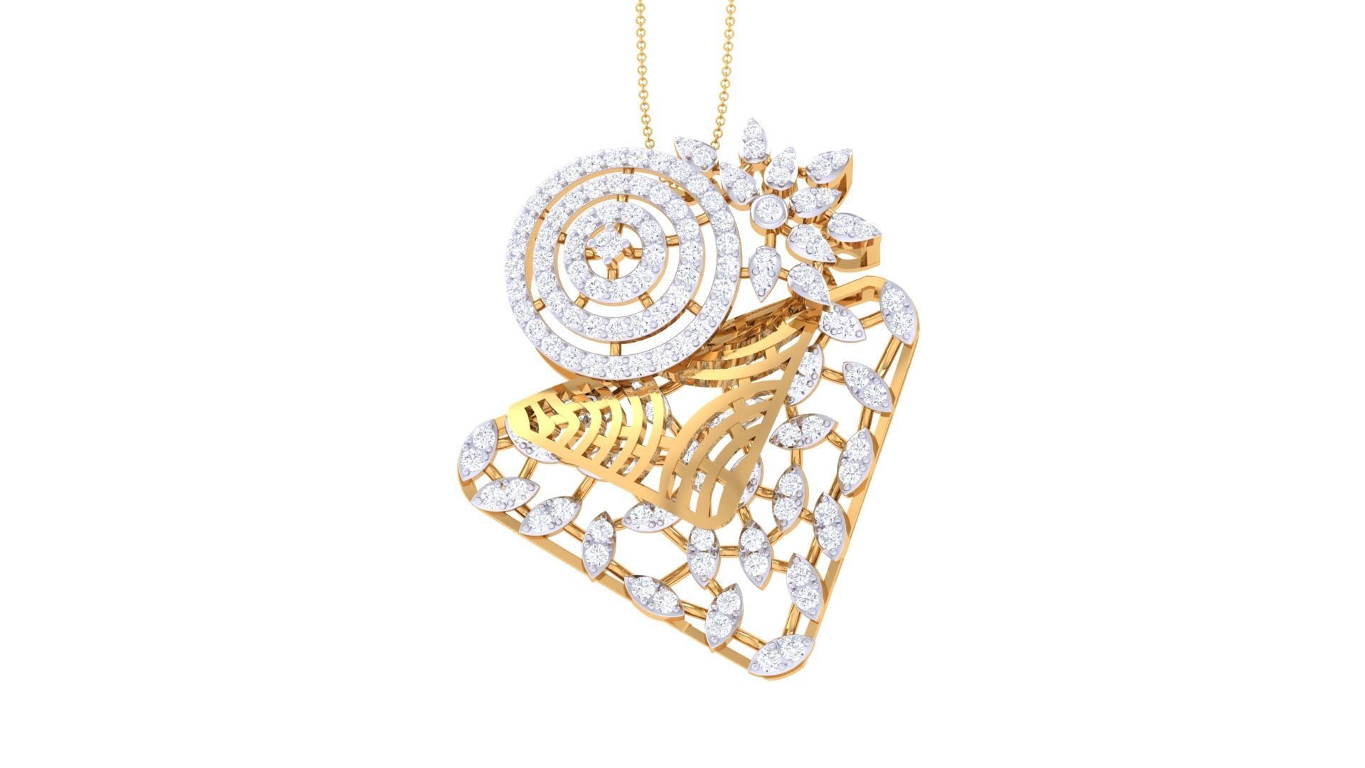 High Jewelry Pendant Earrings Set 3dm stl obj mtl gltf glb 3D print model_16