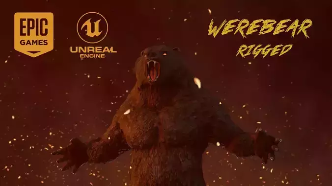 WEREWOLF BEAR Low-poly 3D model
