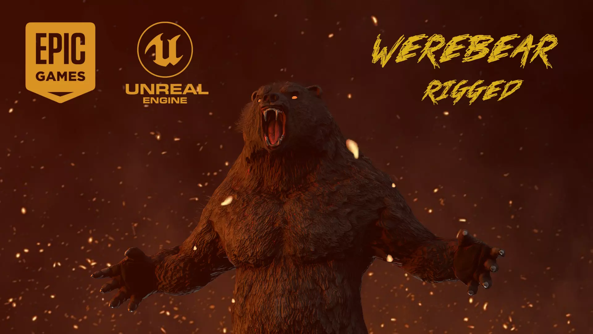 WEREWOLF BEAR Low-poly 3D model_0