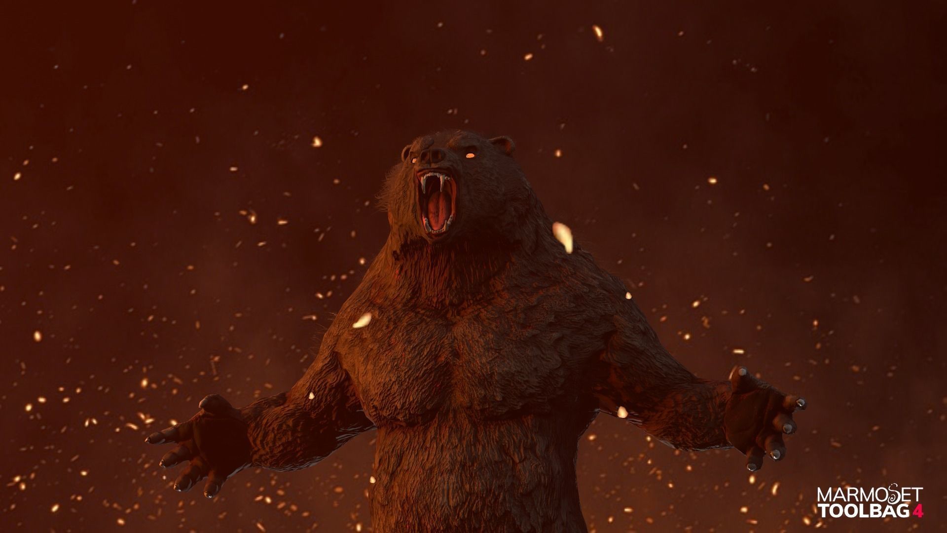 WEREWOLF BEAR Low-poly 3D model_9