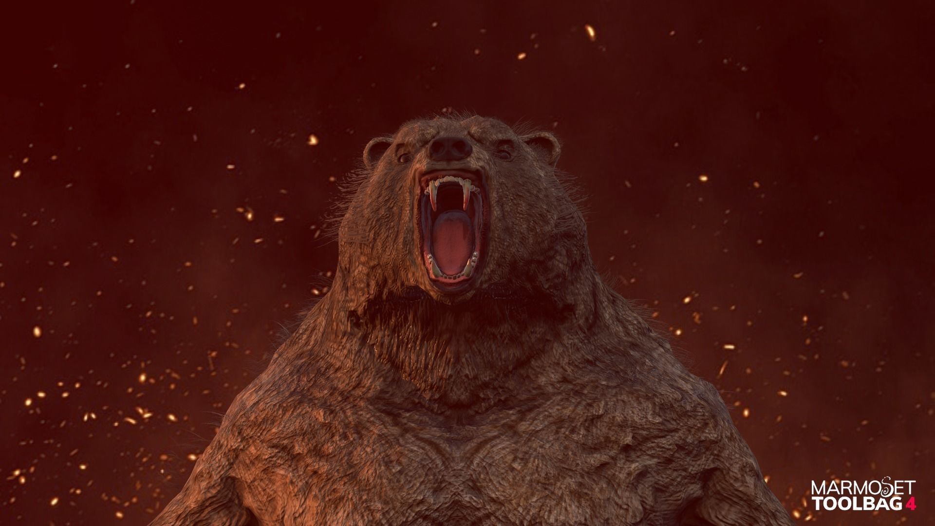 WEREWOLF BEAR Low-poly 3D model_4