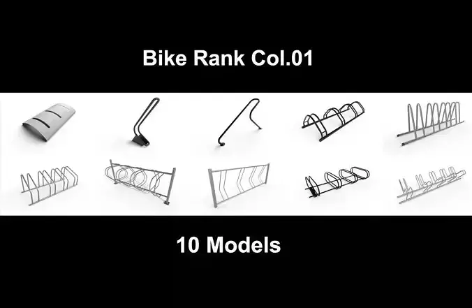 Bike Rack Col01  - 10 Models 3D Model Collection