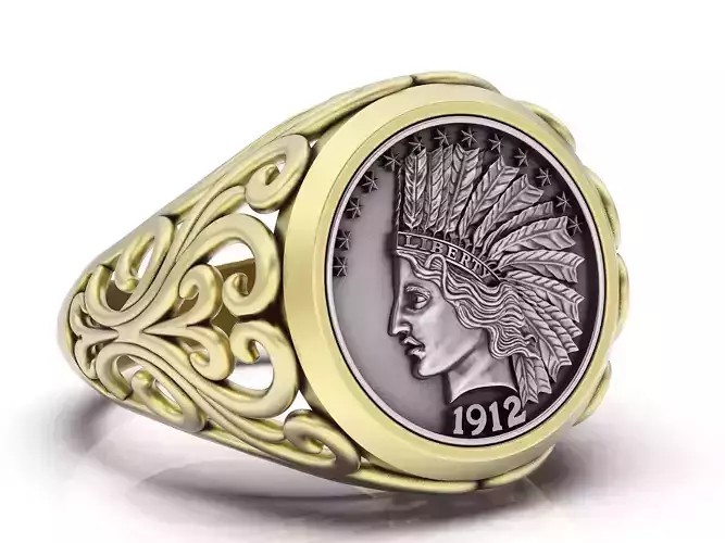 10 dollar indian american coin printable jewelry Ring