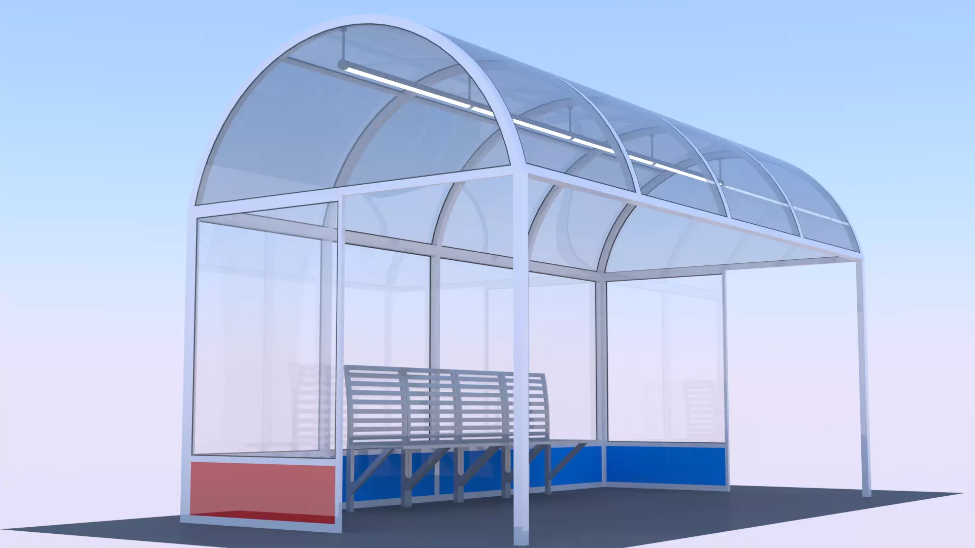 Bus stop enclosure III 3D model
