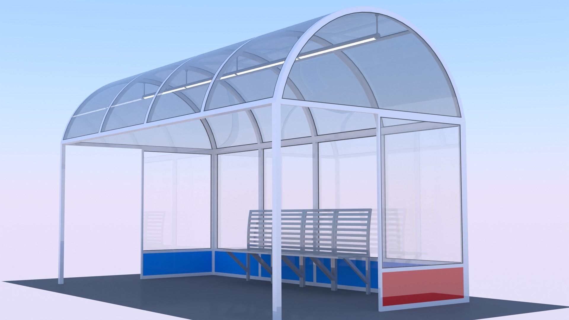 Bus stop enclosure III 3D model | CGTrader