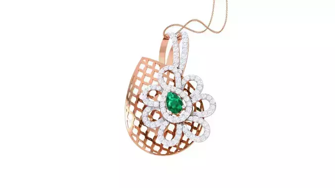 High Jewelry Pendant Earrings Set 3dm stl obj mtl gltf glb