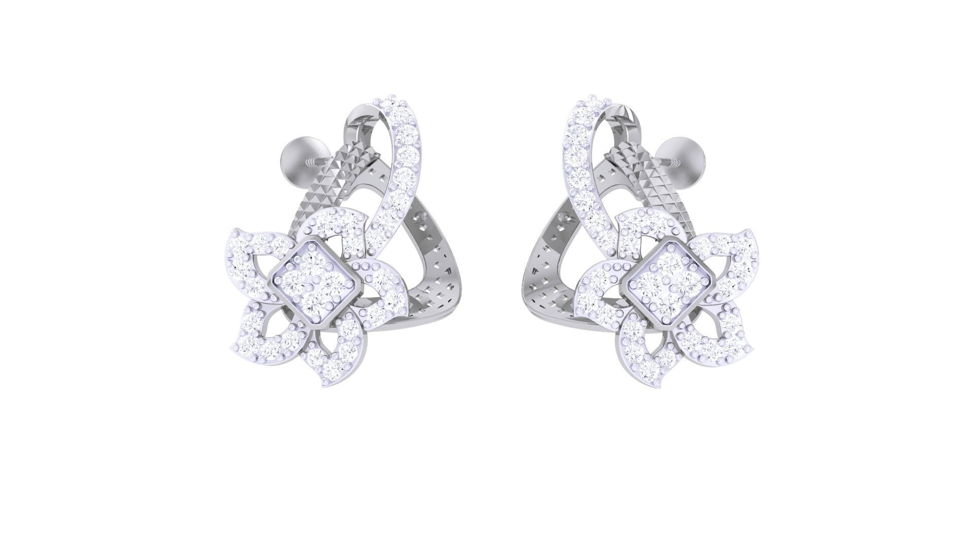 High Jewelry Pendant Earrings Set 3dm stl obj mtl gltf glb 3D print model_5