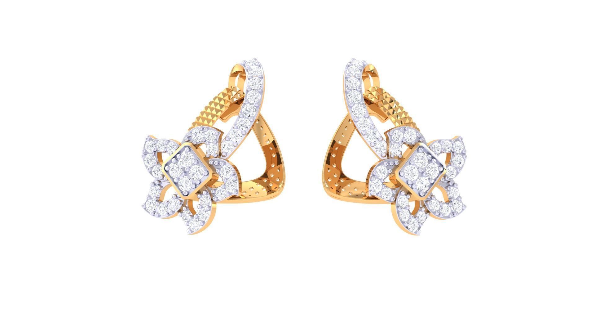 High Jewelry Pendant Earrings Set 3dm stl obj mtl gltf glb 3D print model_7