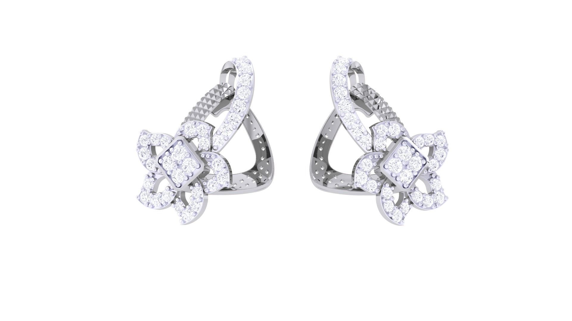 High Jewelry Pendant Earrings Set 3dm stl obj mtl gltf glb 3D print model_6