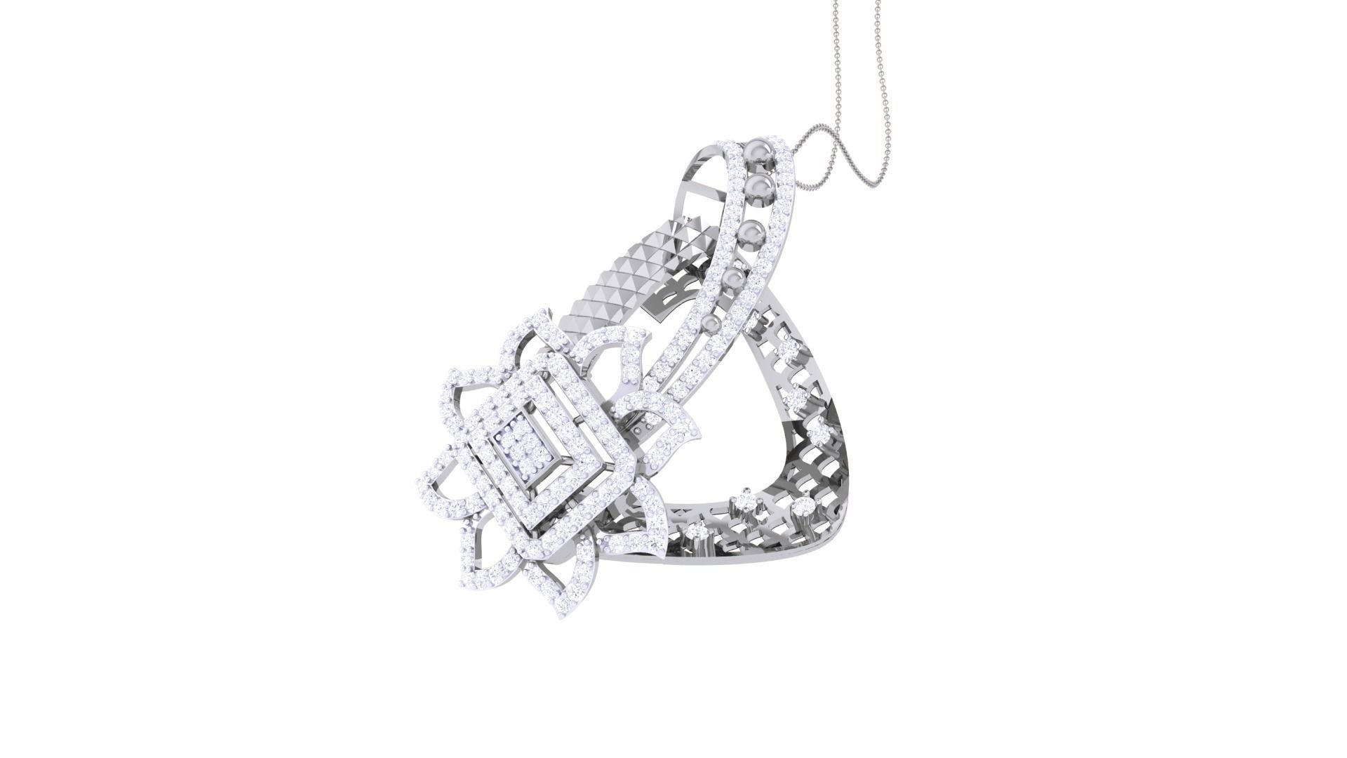 High Jewelry Pendant Earrings Set 3dm stl obj mtl gltf glb 3D print model_14