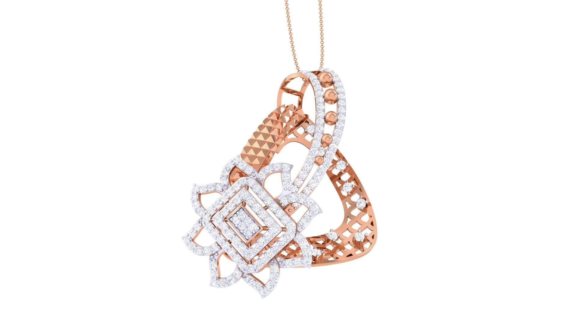 High Jewelry Pendant Earrings Set 3dm stl obj mtl gltf glb 3D print model_18