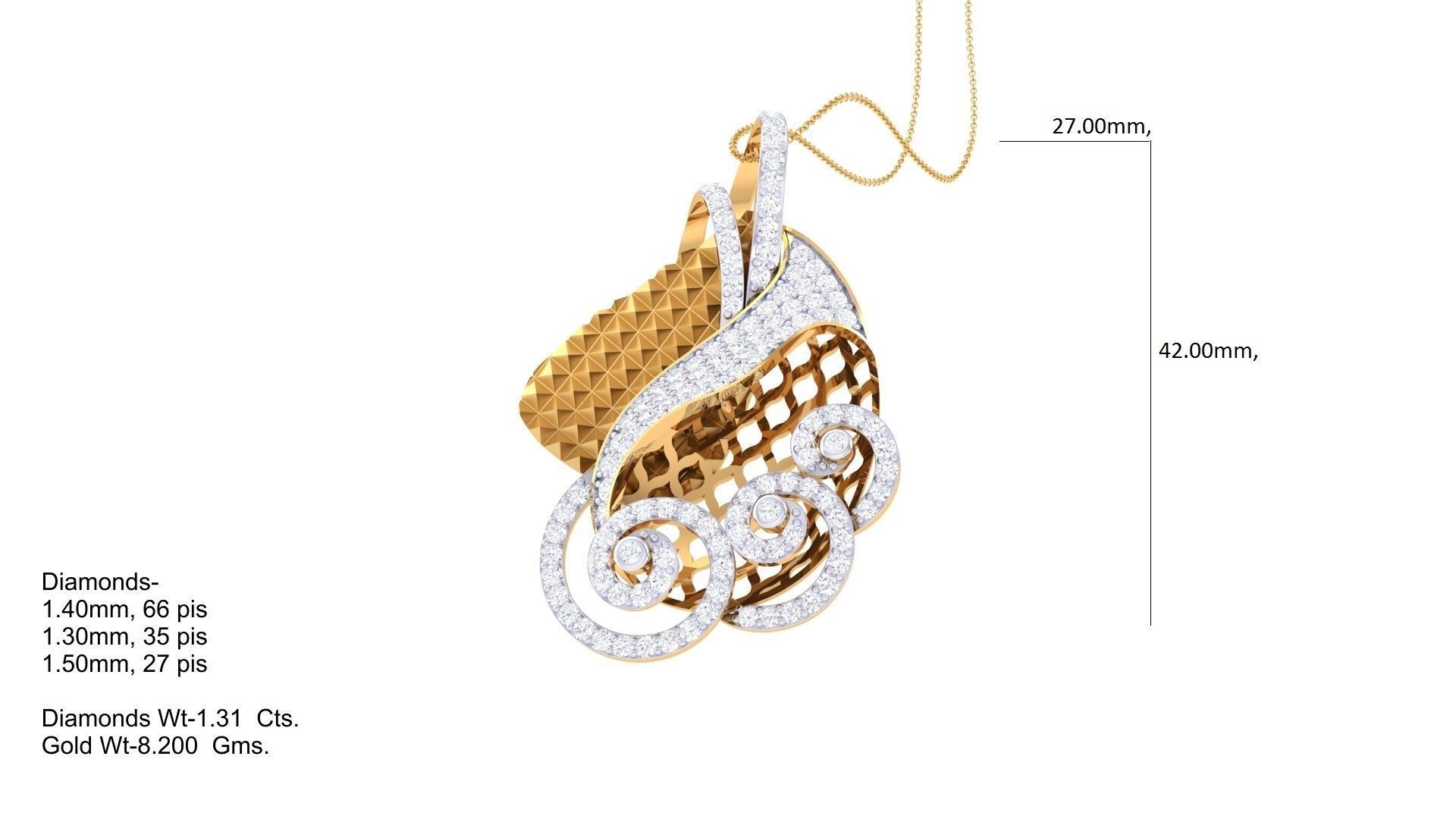 High Jewelry Pendant Earrings Set 3dm stl obj mtl gltf glb 3D print model_13