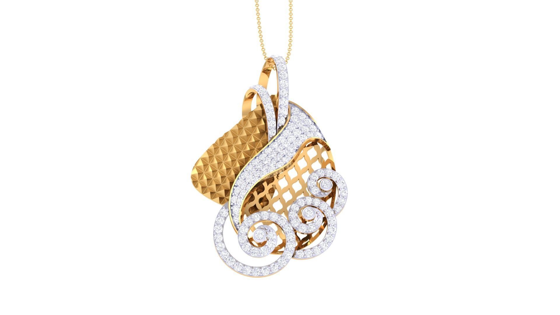 High Jewelry Pendant Earrings Set 3dm stl obj mtl gltf glb 3D print model_16