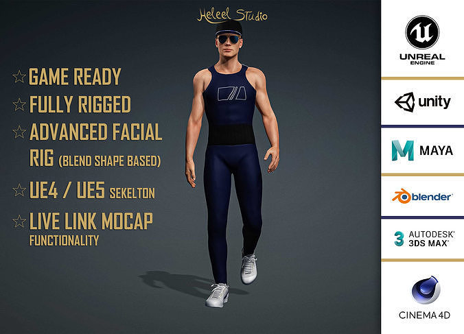 High Quality Realistic Male SportsWear Low-poly 3D model