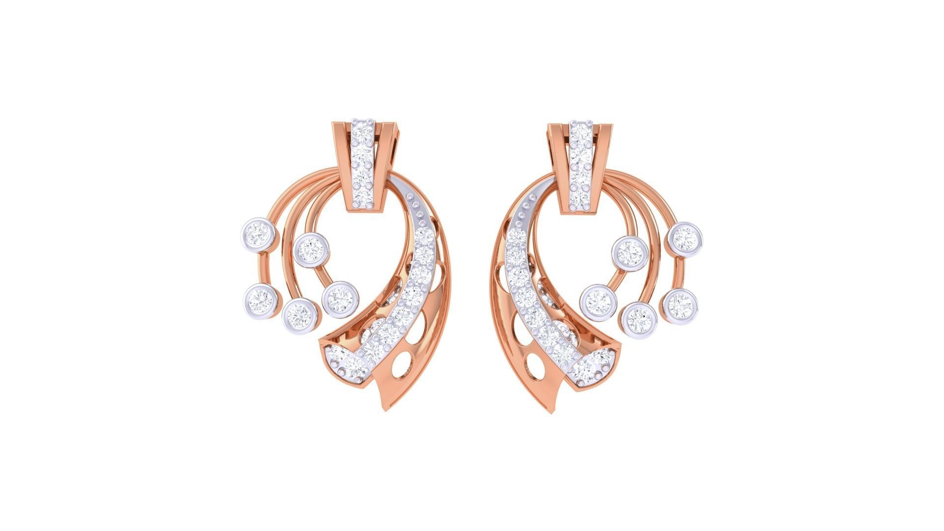 High Jewelry Pendant Earrings Set 3dm stl obj mtl gltf glb 3D print model_8