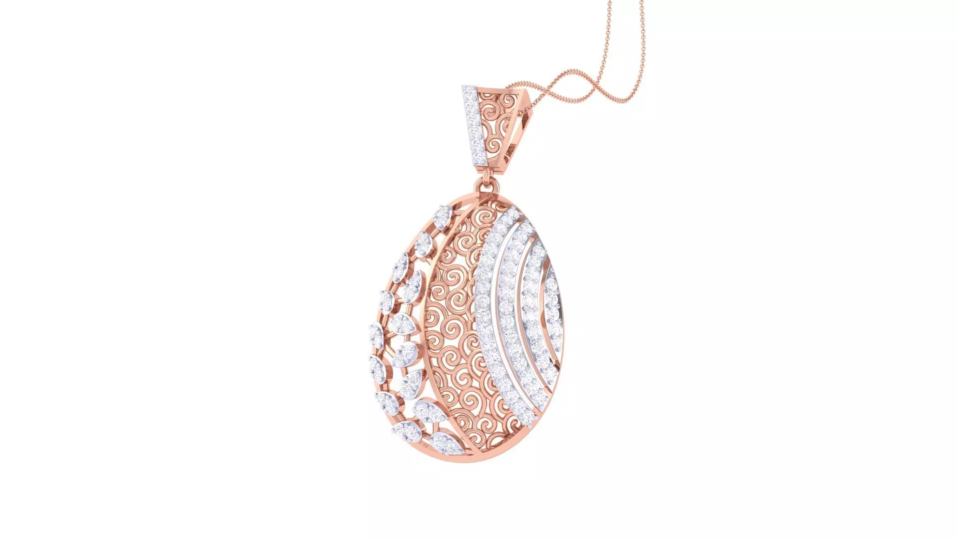 High Jewelry Pendant Earrings Set 3dm stl obj mtl gltf glb 3D print model_0