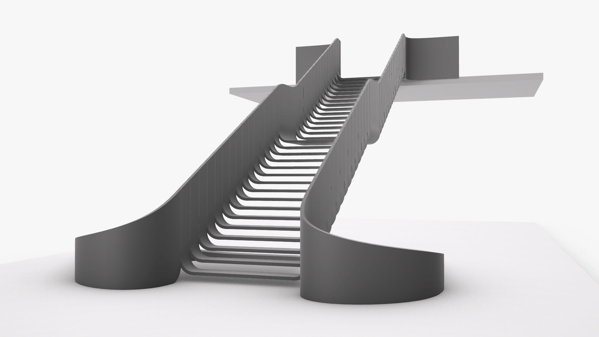 Organic Fluid Stairs 3D model_9