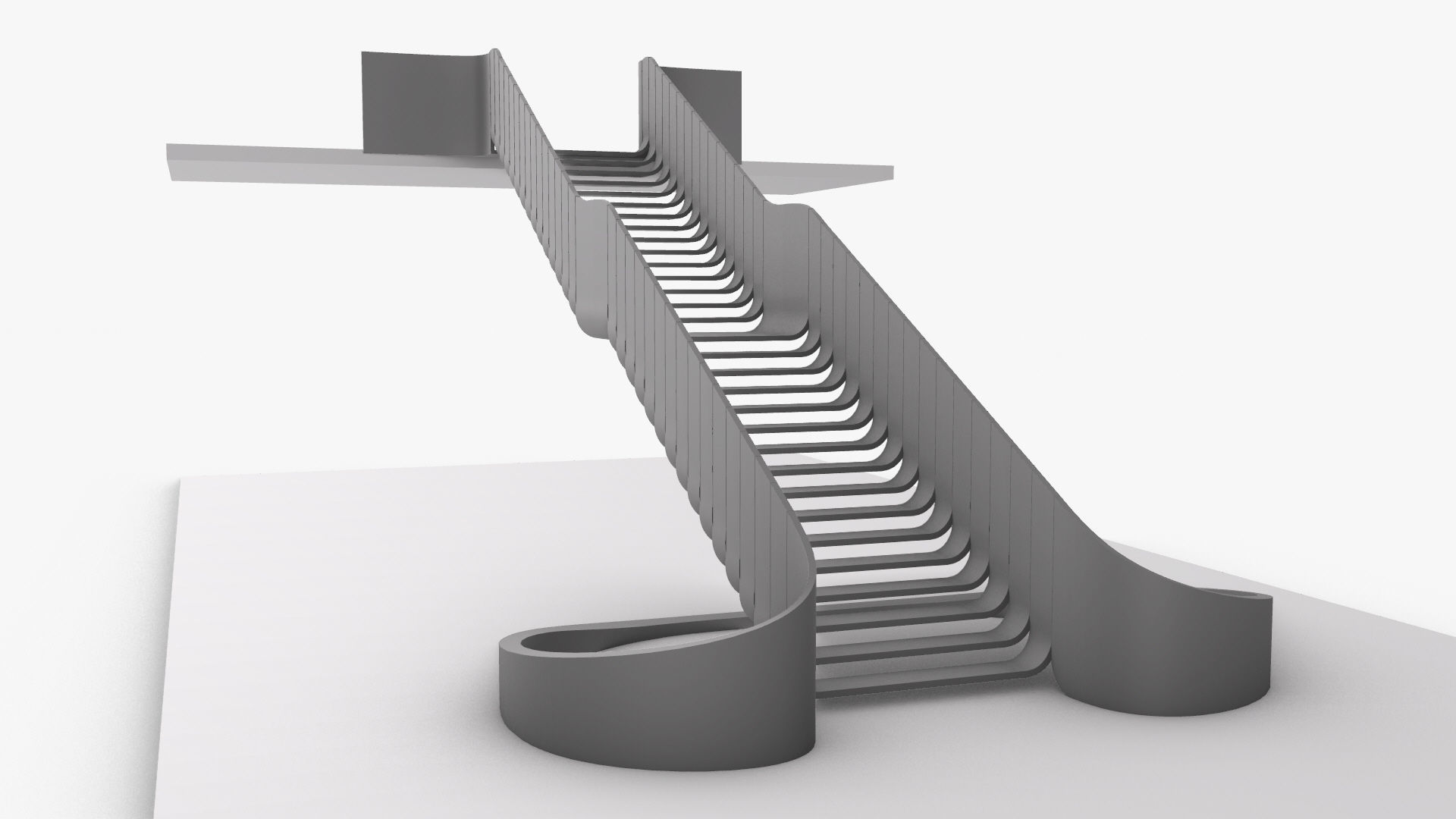 Organic Fluid Stairs 3D model_12