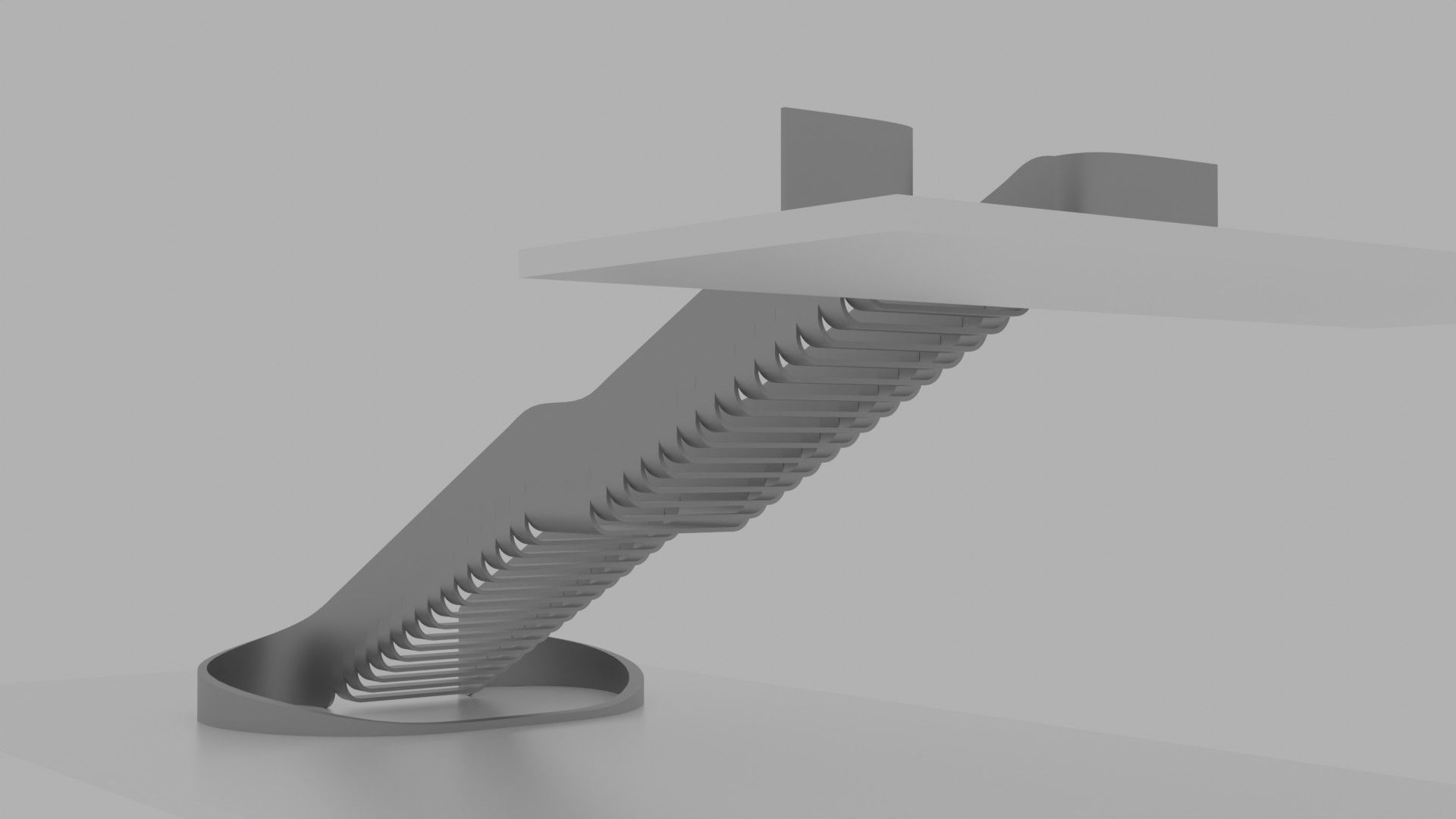 Organic Fluid Stairs 3D model_4