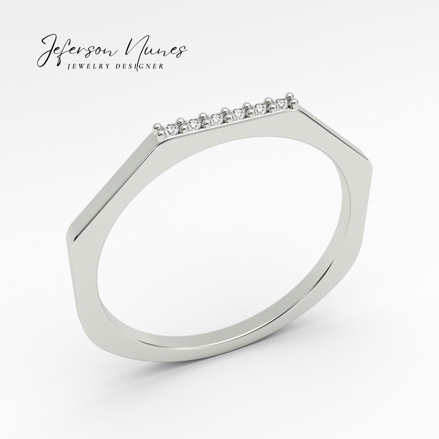 Anel Hexagono A1022 do aro 14 ao 24 3D print model_1