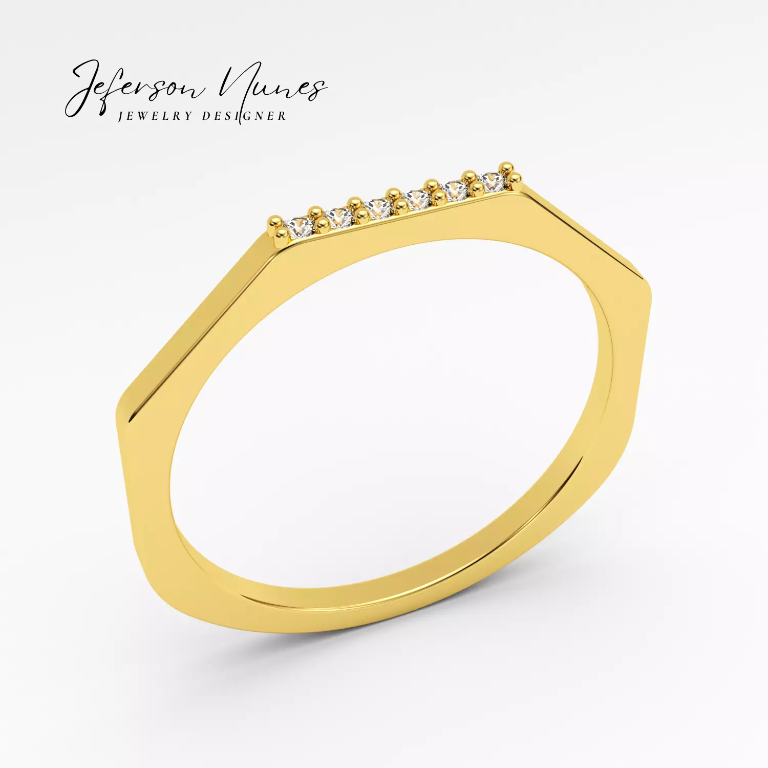 Anel Hexagono A1022 do aro 14 ao 24 3D print model_0