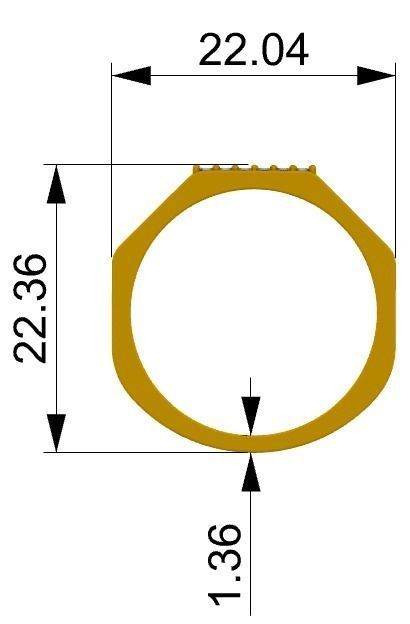 Anel Hexagono A1022 do aro 14 ao 24 3D print model_4