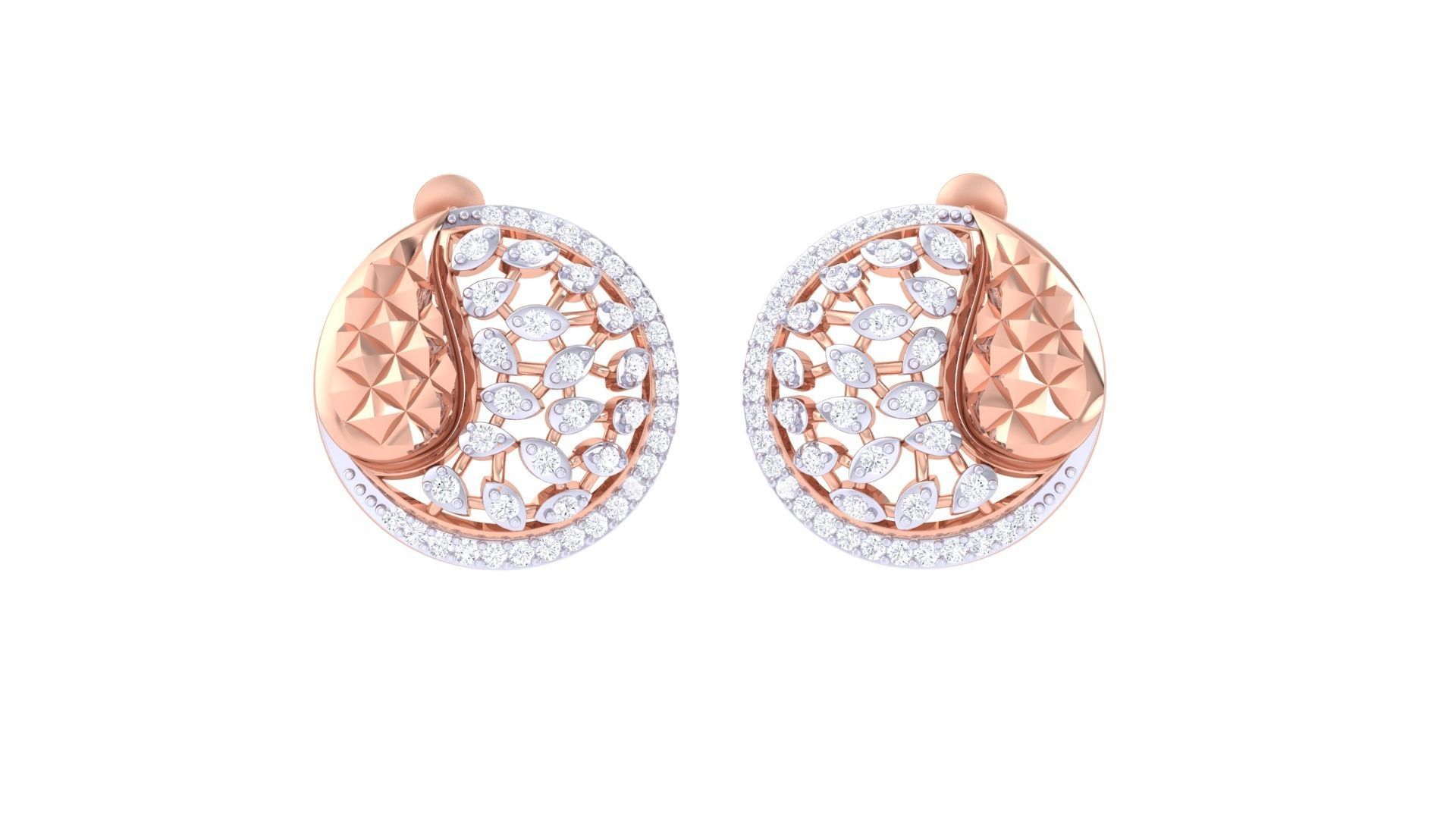 High Jewelry Pendant Earrings Set 3dm stl obj mtl gltf glb 3D print model_1