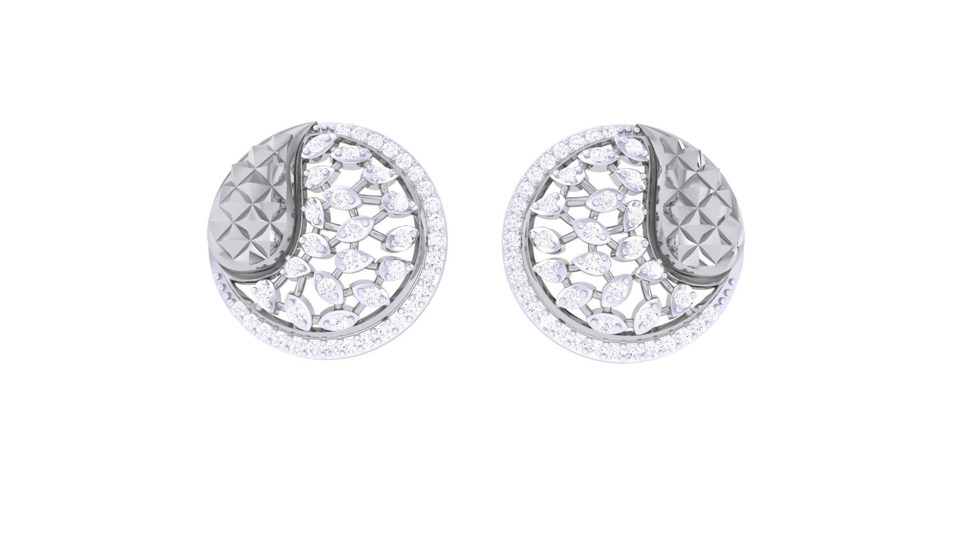 High Jewelry Pendant Earrings Set 3dm stl obj mtl gltf glb 3D print model_6