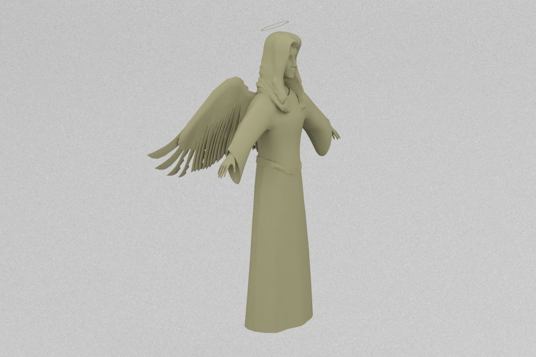 Christmas angel 3D print model_1