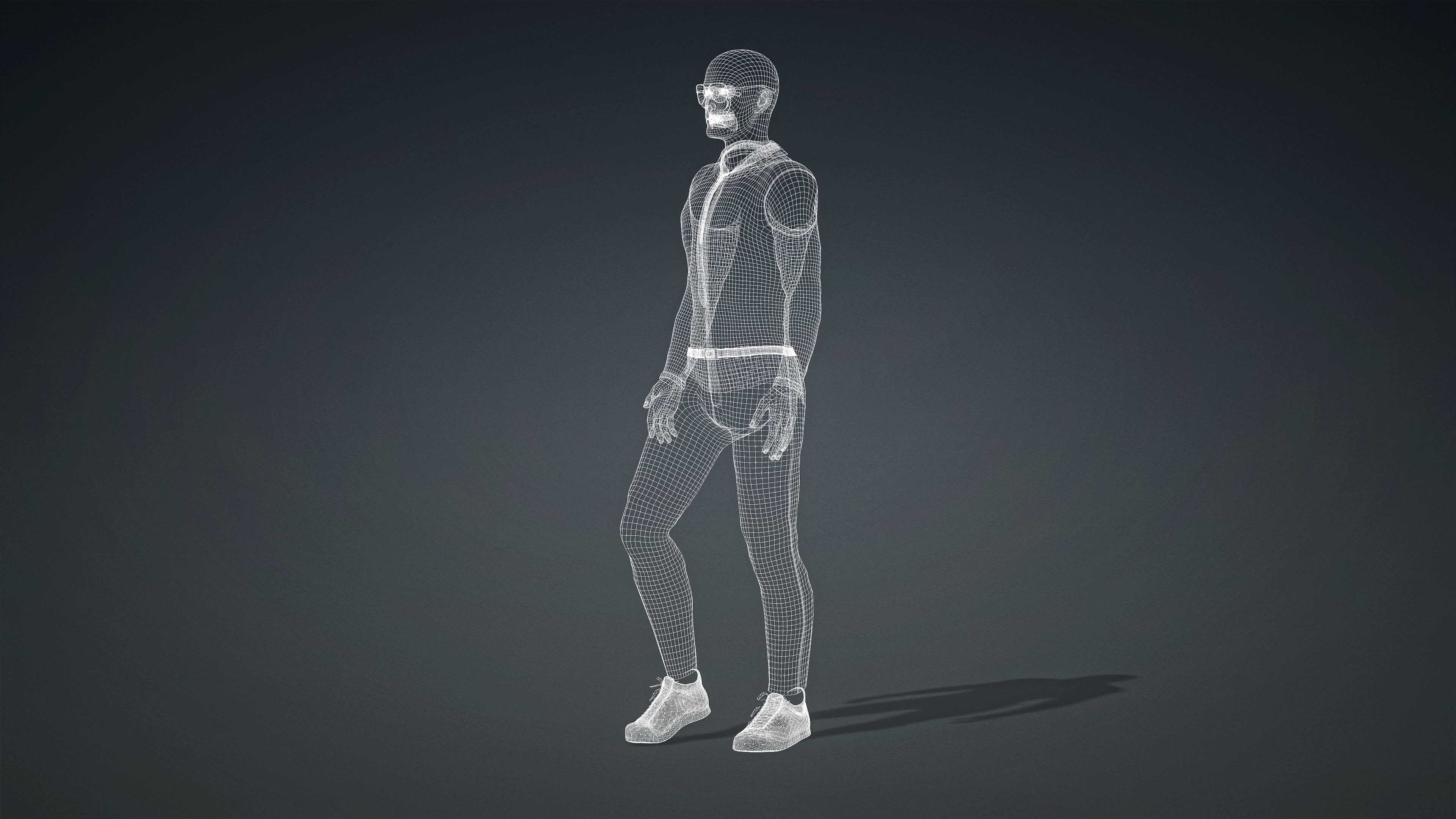 High Quality Realistic Male Shirt Tie Semi Formal Low-poly 3D model_15