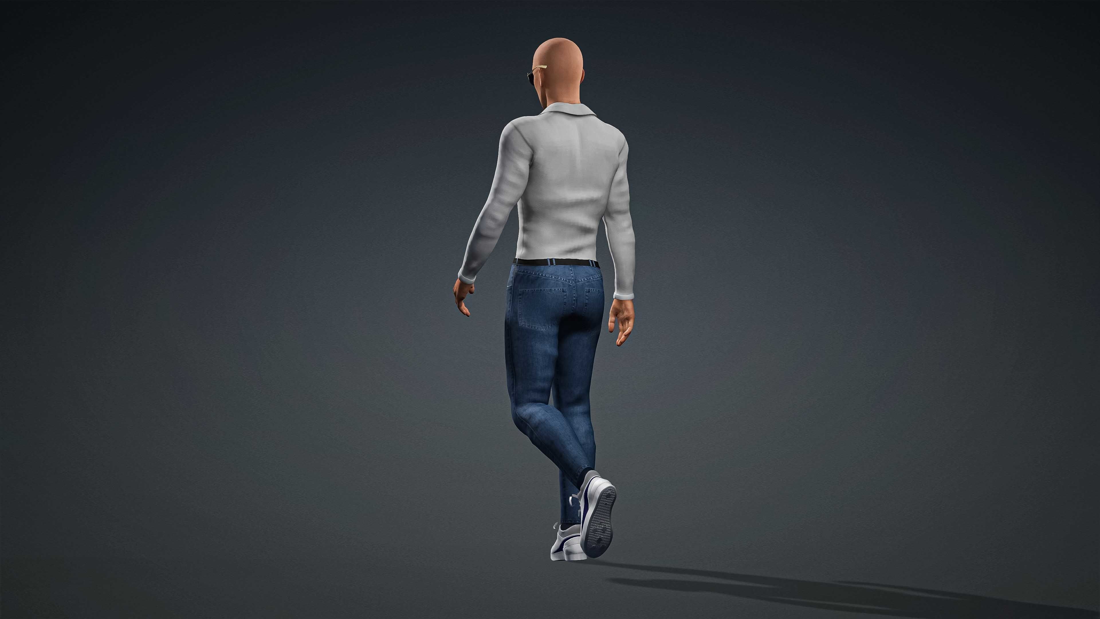 High Quality Realistic Male Shirt Tie Semi Formal Low-poly 3D model_5