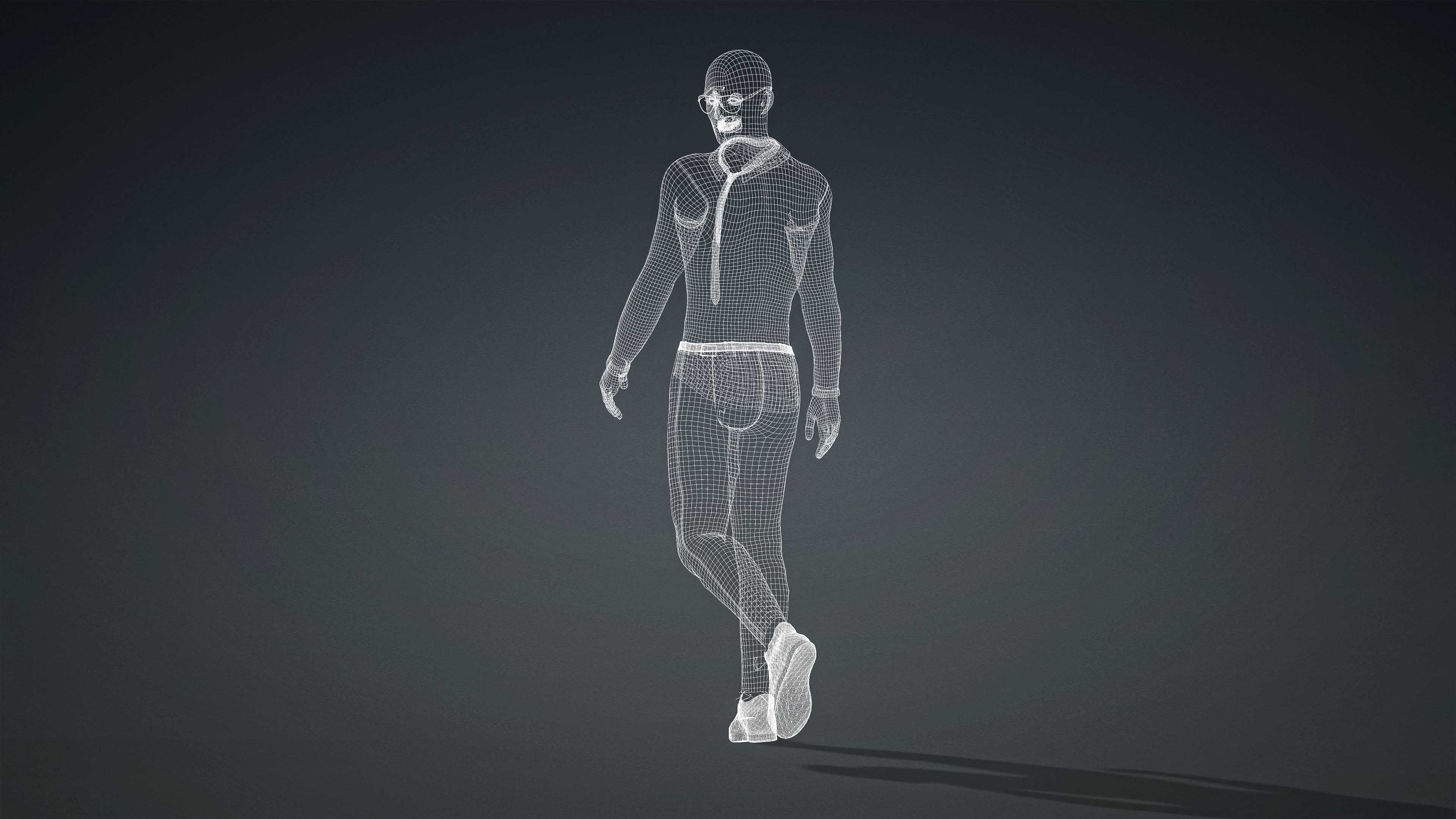 High Quality Realistic Male Shirt Tie Semi Formal Low-poly 3D model_17