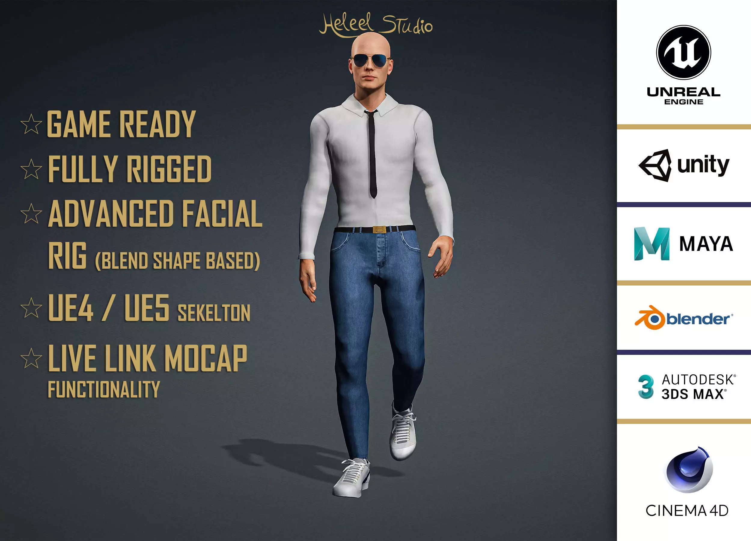 High Quality Realistic Male Shirt Tie Semi Formal Low-poly 3D model_0