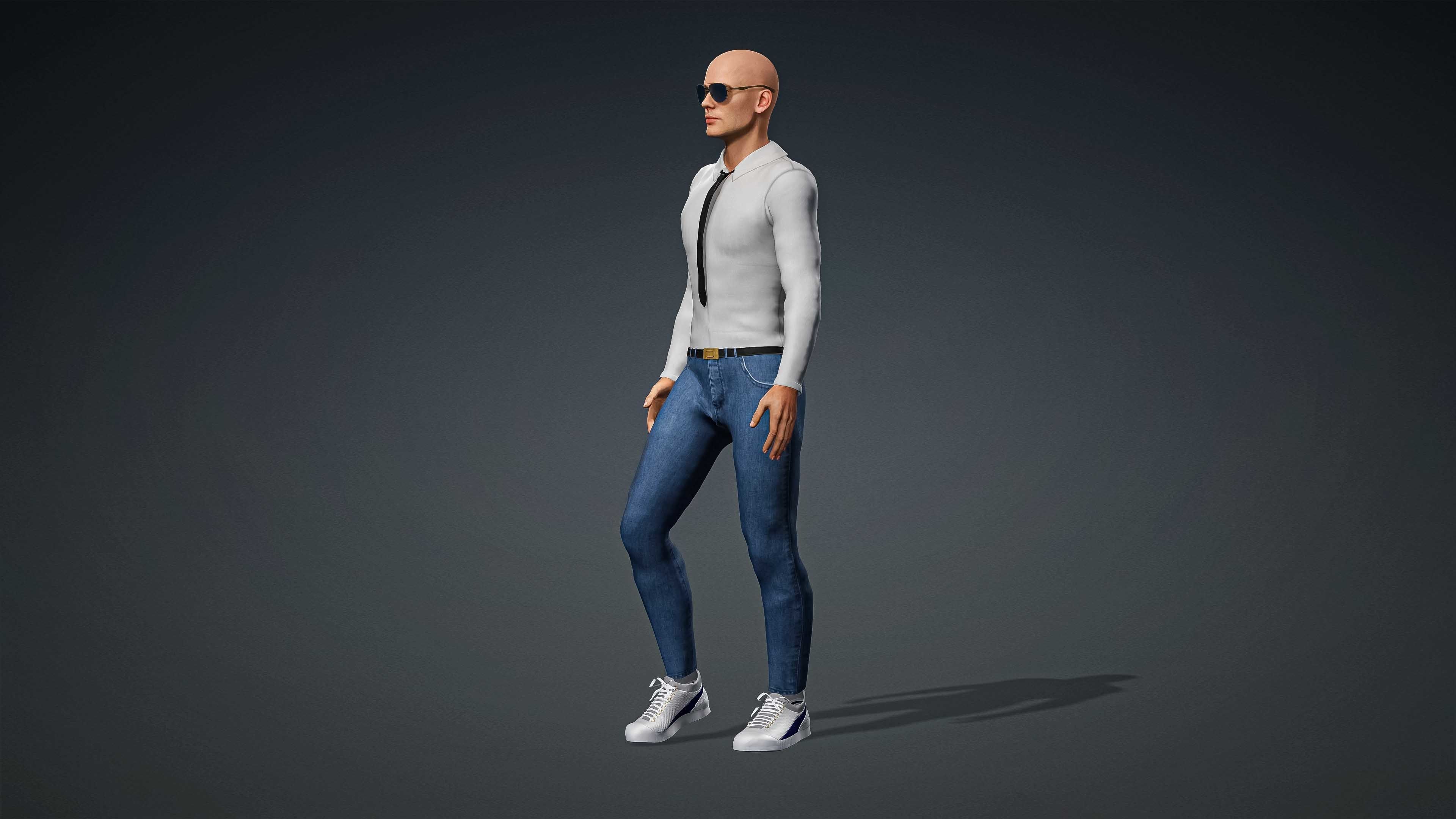 High Quality Realistic Male Shirt Tie Semi Formal Low-poly 3D model_3