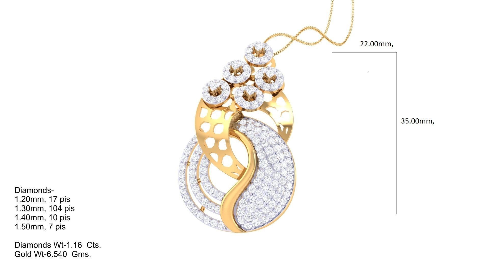 High Jewelry Pendant Earrings Set 3dm stl obj mtl gltf glb 3D print model_12