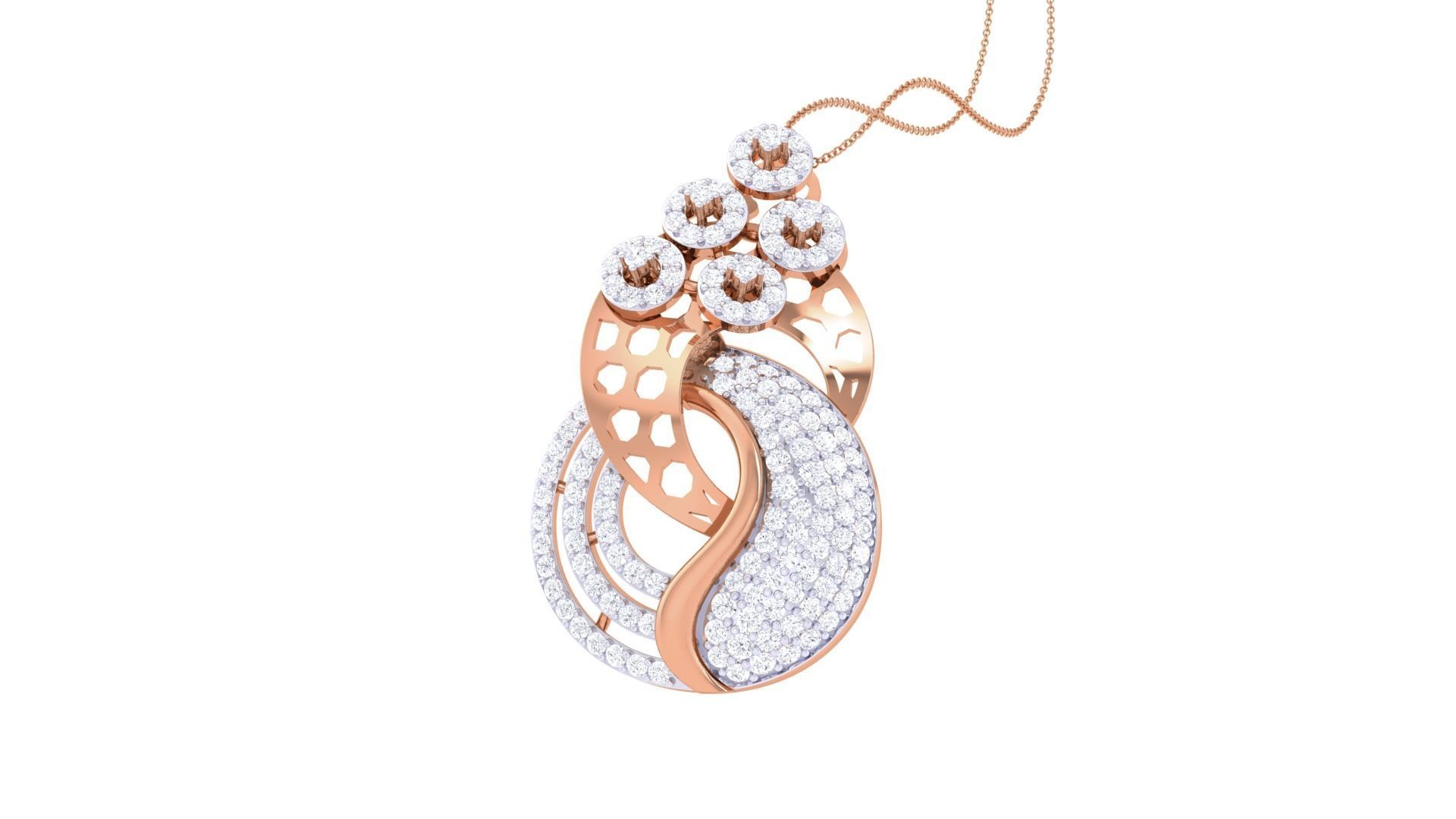 High Jewelry Pendant Earrings Set 3dm stl obj mtl gltf glb 3D print model_15