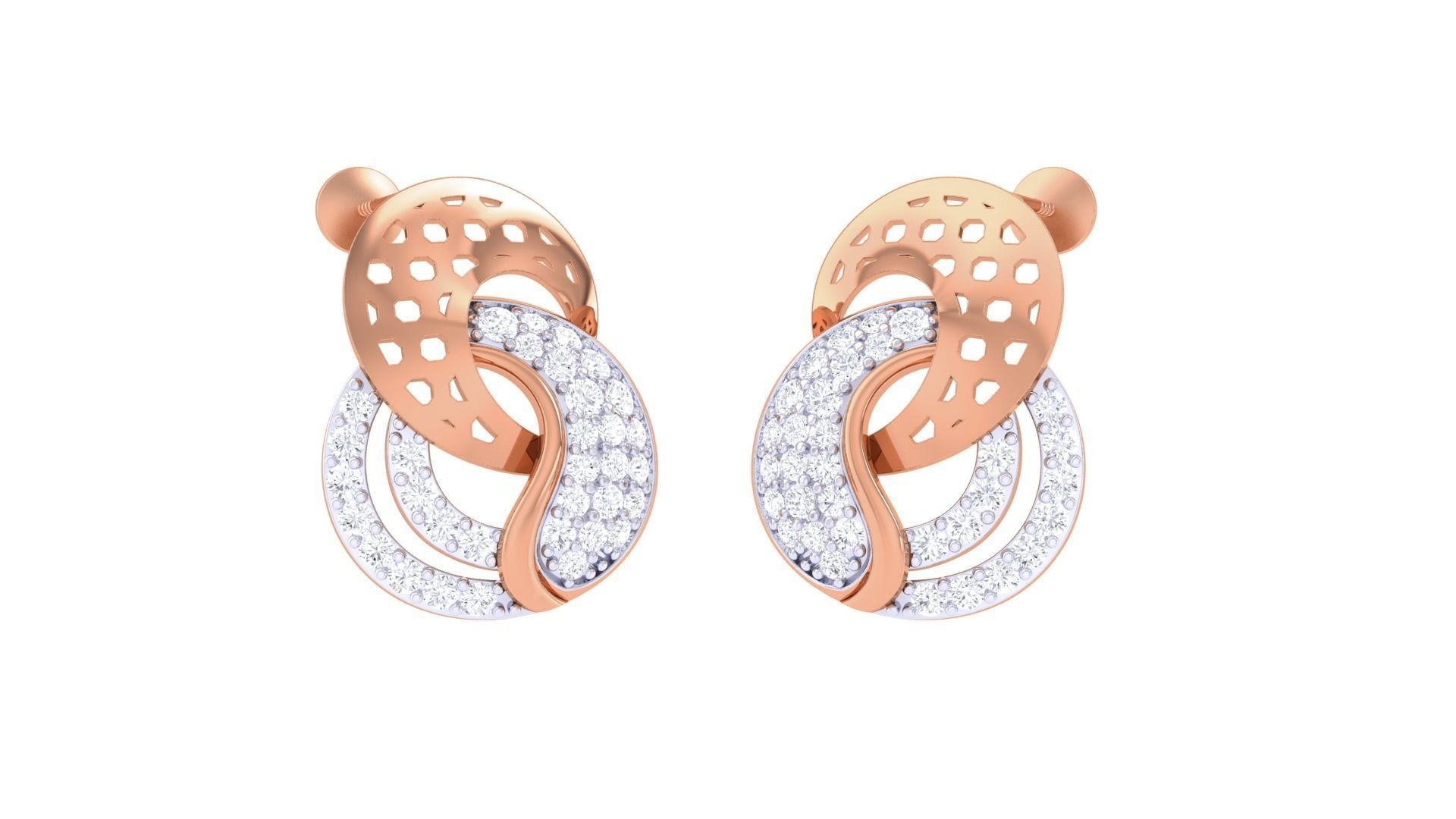 High Jewelry Pendant Earrings Set 3dm stl obj mtl gltf glb 3D print model_5