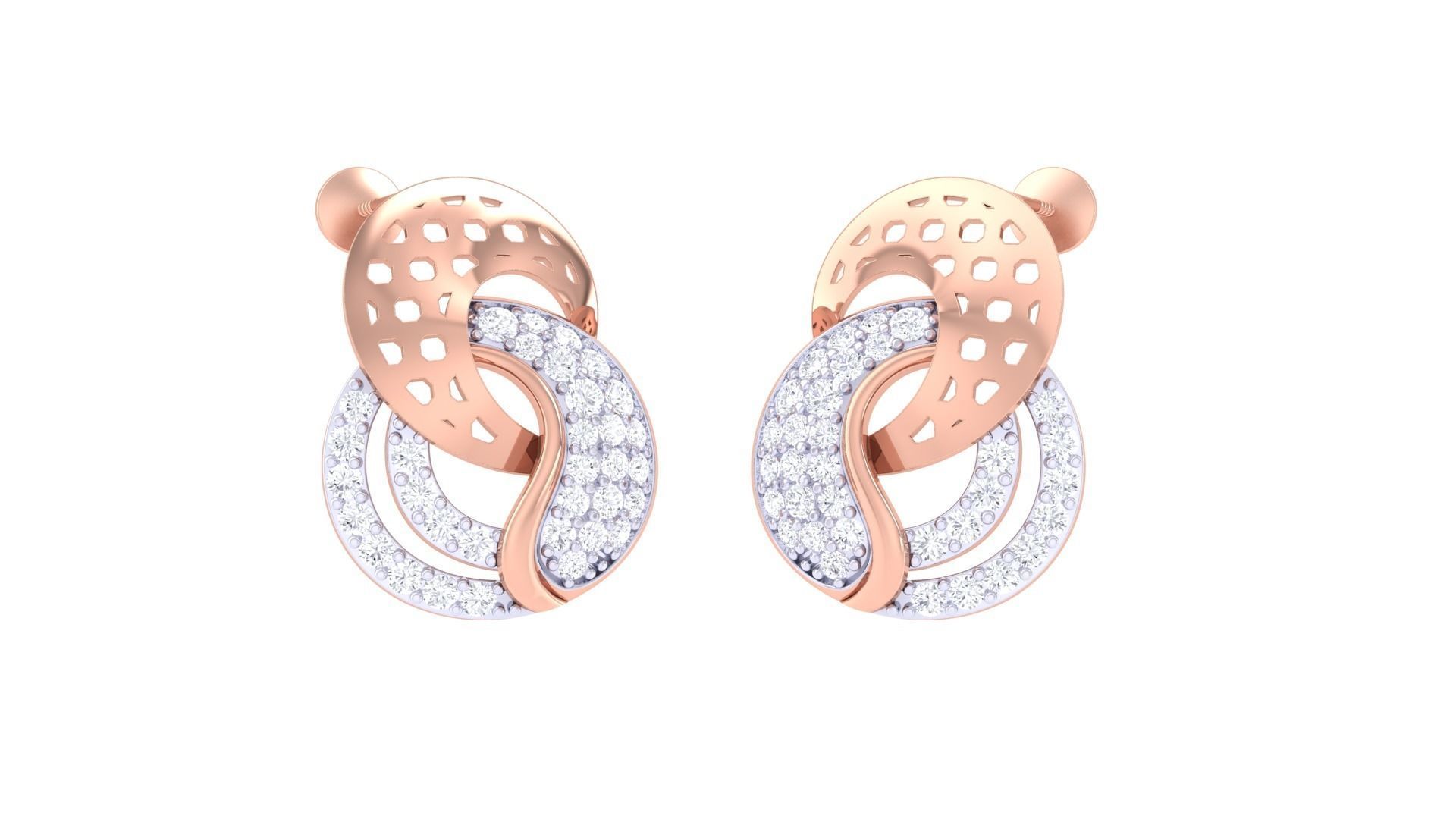 High Jewelry Pendant Earrings Set 3dm stl obj mtl gltf glb 3D print model_1